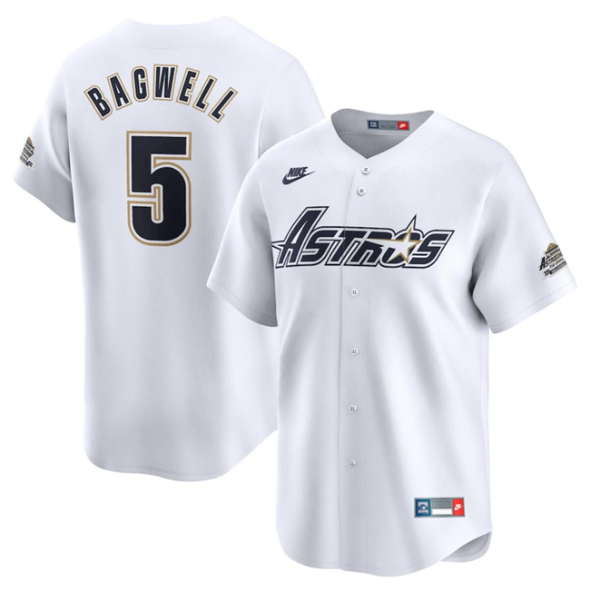 Men's Houston Astros Customized White Cooperstown Collection Limited Stitched Baseball Jersey Men's Houston Astros Customized White Cooperstown Collection Limited Stitched Baseball Jersey